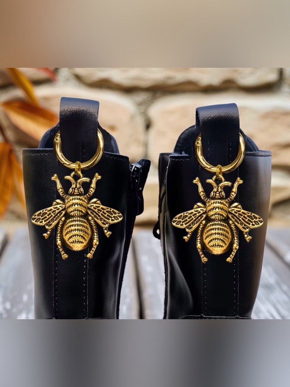 Gold Bee Hoop Earrings - Women Jewelry
